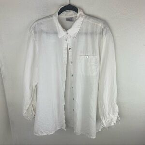 CHICO’S DESIGN 100% Linen Button Down Long Sleeve Blouse